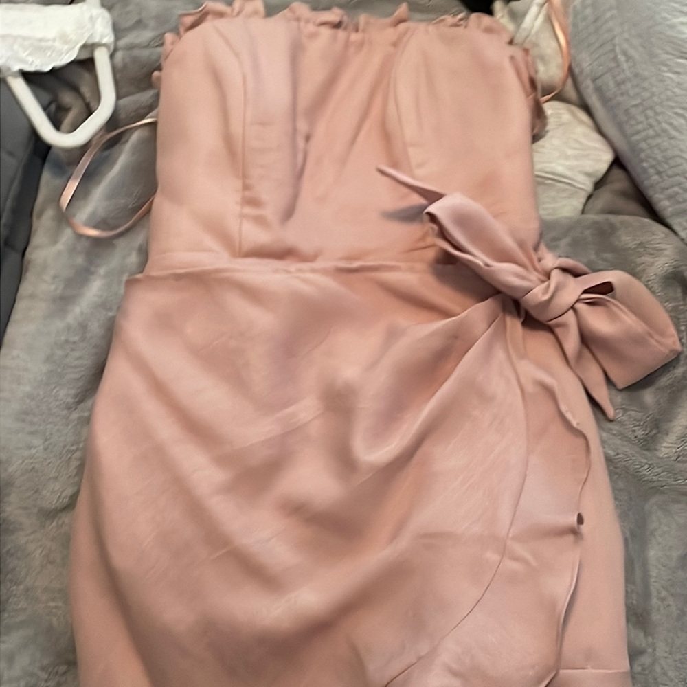 Pink strapless dress